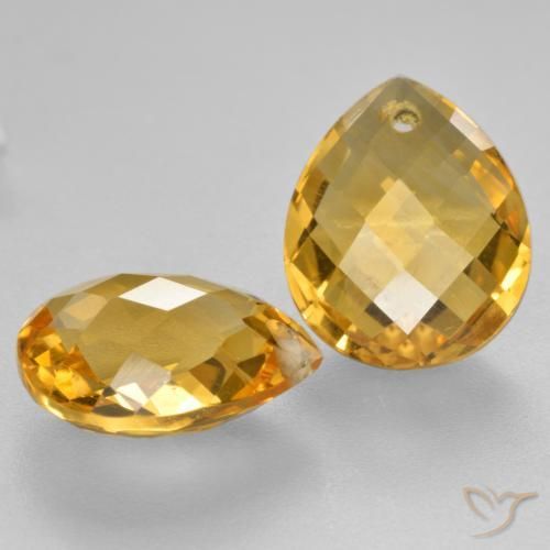 Pedras preciosas de Citrino ouro profundo natural de 7.54 ct, Formato de pêra, VVS-VS