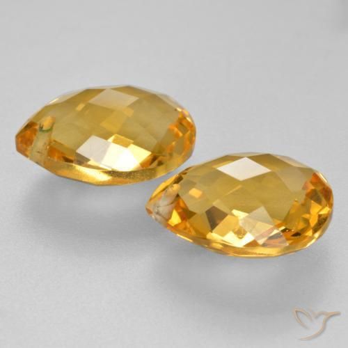 Pedras preciosas de Citrino ouro profundo natural de 7.54 ct, Formato de pêra, VVS-VS