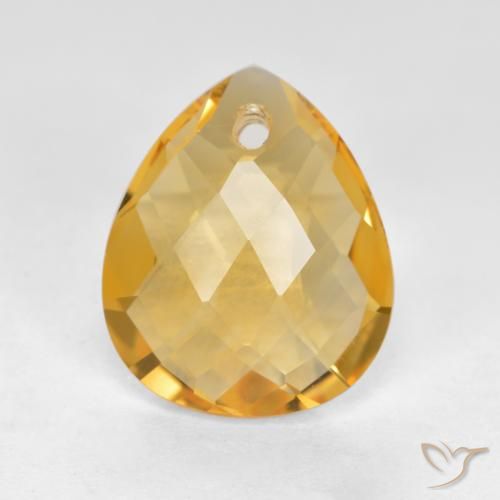 3.17ct Natural Dourado Médio-escuro Citrino, Formato de pêra, VVS-VS