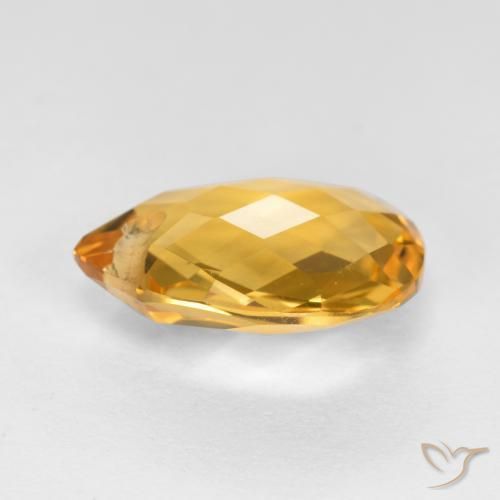 Citrino Dourado Médio-escuro Natural 3.17ct, Formato de pêra, VVS-VS