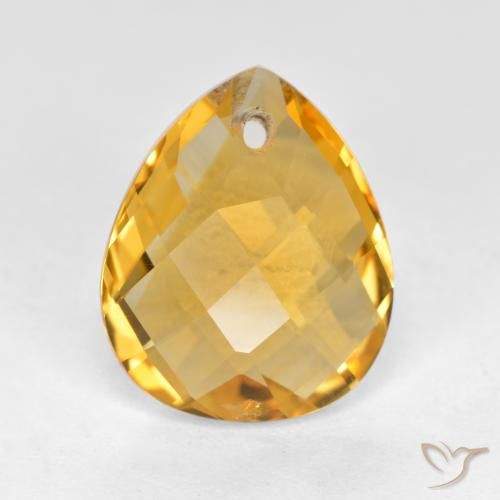 3.50ct Natural Dourado Escuro Citrino, Formato de pêra, VVS-VS