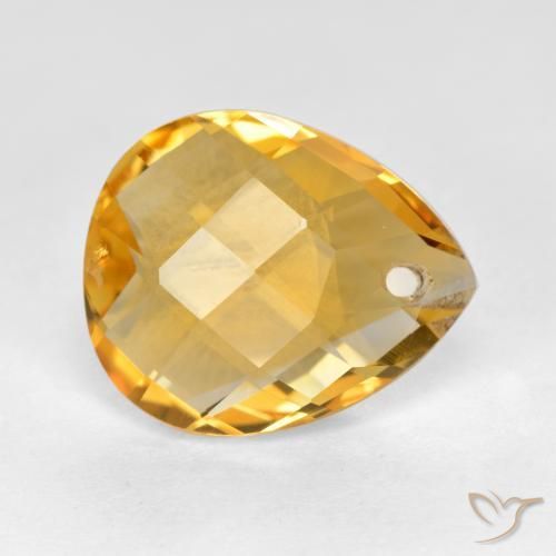 Citrino Dourado Escuro Natural 3.50ct, Formato de pêra, VVS-VS