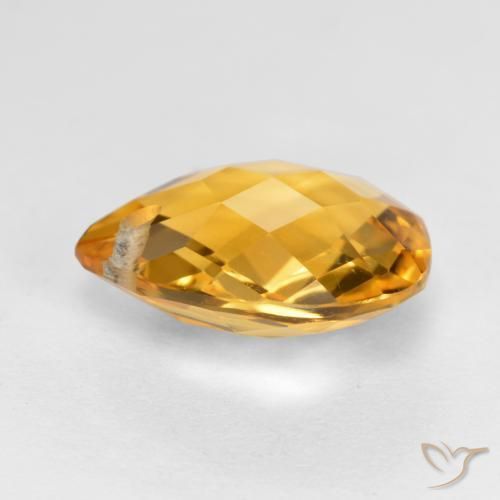 Citrino Dourado Escuro Natural 3.50ct, Formato de pêra, VVS-VS