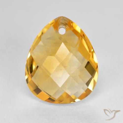 3.61ct Natural Laranja-Ouro Citrino, Formato de pêra, VVS-VS