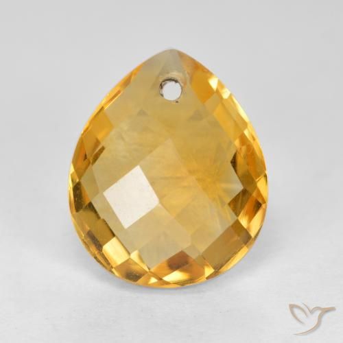 3.88ct Natural Laranja Dourado Profundo Citrino, Formato de pêra, VVS-VS