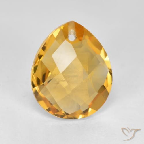 3.57ct Natural Dourado Escuro Citrino, Formato de pêra, VVS-VS