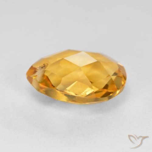 Citrino Dourado Escuro Natural 3.57ct, Formato de pêra, VVS-VS
