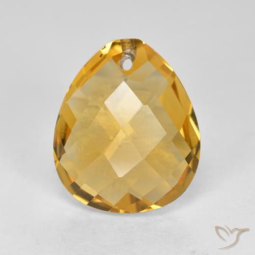 3.68ct Natural Dourado Escuro Citrino, Formato de pêra, VVS-VS