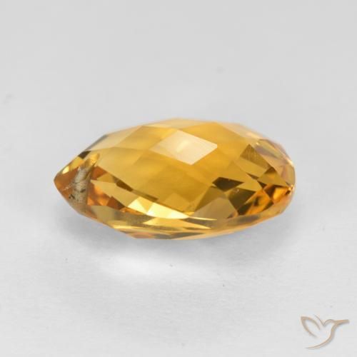 Citrino Dourado Escuro Natural 3.68ct, Formato de pêra, VVS-VS