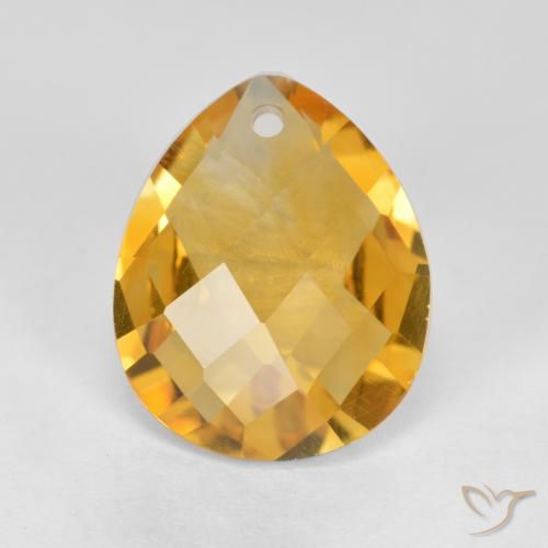 3.26ct Natural Laranja-Ouro Citrino, Formato de pêra, VVS-VS