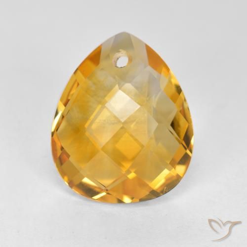 3.56ct Natural Laranja Dourado Profundo Citrino, Formato de pêra, VVS-VS