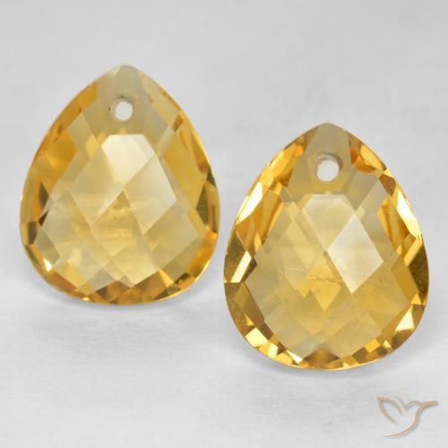 7.20ctw Natural Dourado Médio-escuro Citrino, Formato de pêra, VVS-VS