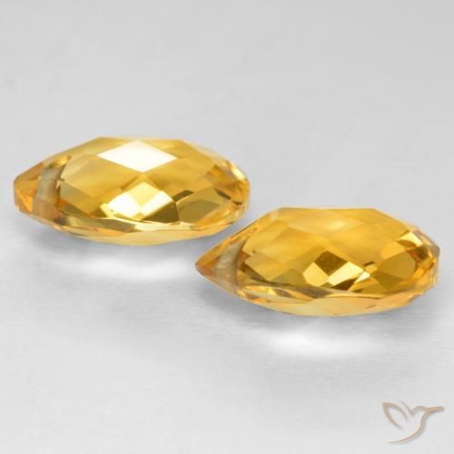 Pedras preciosas de Citrino Dourado Médio-escuro natural de 7.20 ct, Formato de pêra, VVS-VS