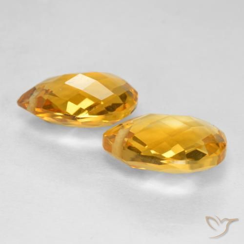 Pedras preciosas de Citrino Dourado Escuro natural de 7.38 ct, Formato de pêra, VVS-VS