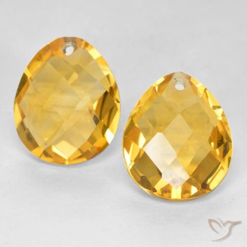 7.09ctw Natural Laranja Dourado Profundo Citrino, Formato de pêra, VVS-VS