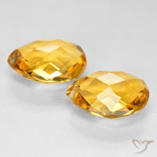 Pedras preciosas de Citrino Laranja Dourado Profundo natural de 7.09 ct, Formato de pêra, VVS-VS
