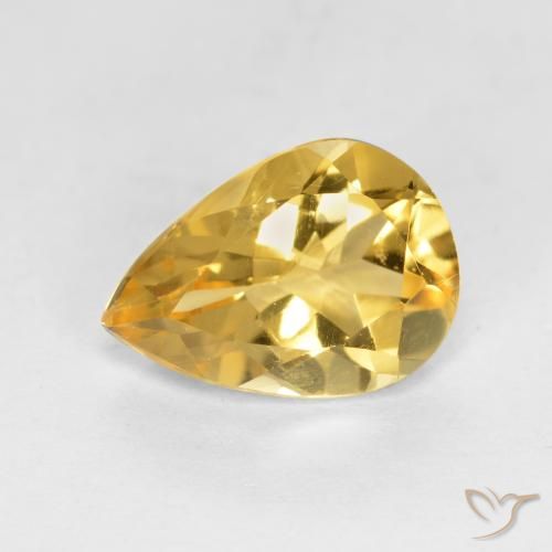 1.62ct Natural Laranja Dourada Citrino, Formato de pêra, VVS-VS