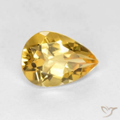 Citrino Laranja Dourada Natural 1.62ct, Formato de pêra, VVS-VS