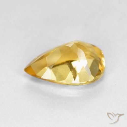 Citrino Laranja Dourada Natural 1.62ct, Formato de pêra, VVS-VS