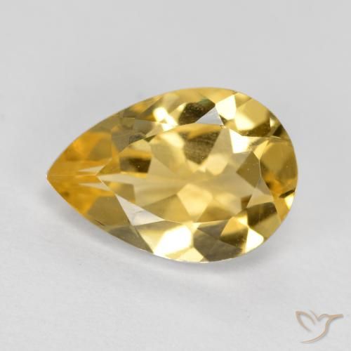 1.63ct Natural Dourado médio Citrino, Formato de pêra, VVS-VS