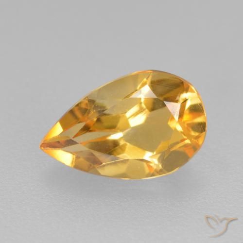 0.77ct Natural Dourado Médio-escuro Citrino, Formato de pêra, VS