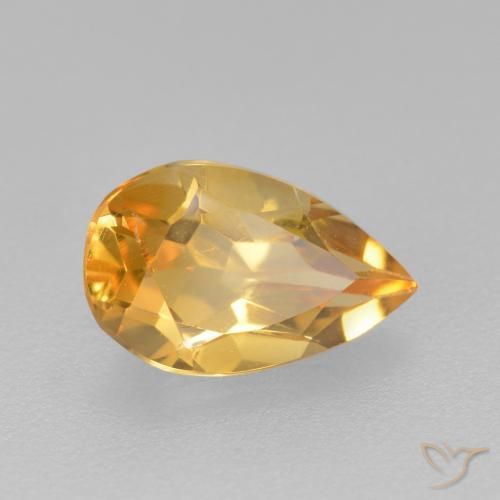 Citrino Dourado Médio-escuro Natural 0.77ct, Formato de pêra, VS