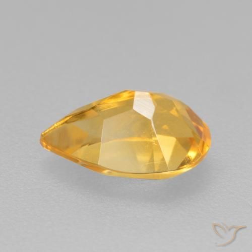 Citrino Dourado Médio-escuro Natural 0.77ct, Formato de pêra, VS
