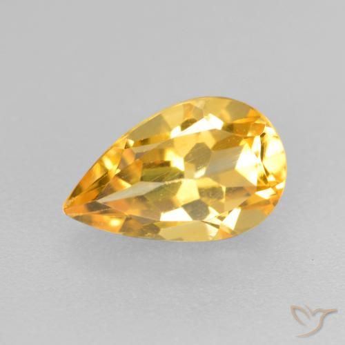 0.85ct Natural ouro médio Citrino, Formato de pêra, VS