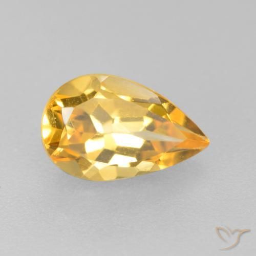 Citrino ouro médio Natural 0.85ct, Formato de pêra, VS