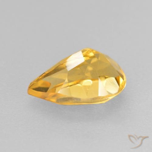Citrino ouro médio Natural 0.85ct, Formato de pêra, VS