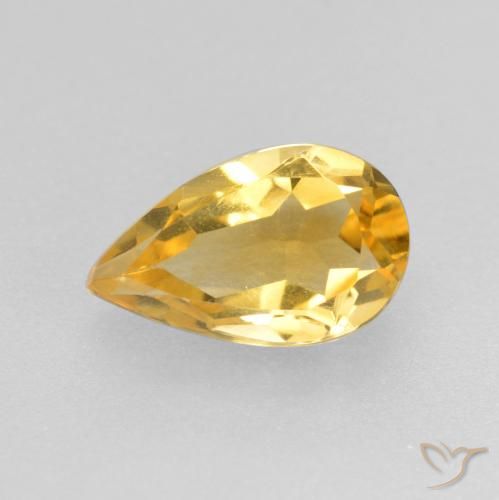 0.75ct Natural Ouro Citrino, Formato de pêra, VS