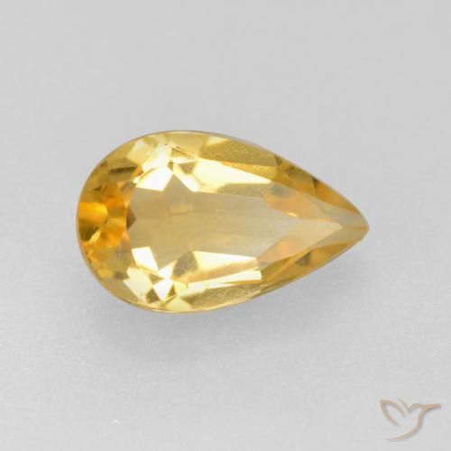 Citrino Ouro Natural 0.75ct, Formato de pêra, VS