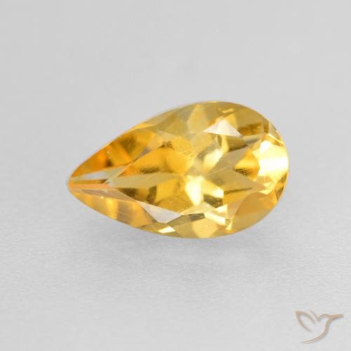 0.82ct Natural ouro médio Citrino, Formato de pêra, VS