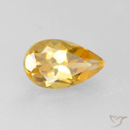 Citrino ouro médio Natural 0.82ct, Formato de pêra, VS