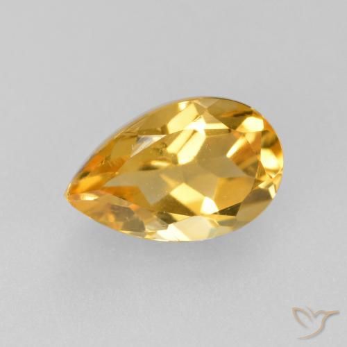 0.87ct Natural Dourado Escuro Citrino, Formato de pêra, VS