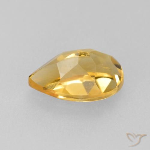 Citrino Dourado Escuro Natural 0.87ct, Formato de pêra, VS