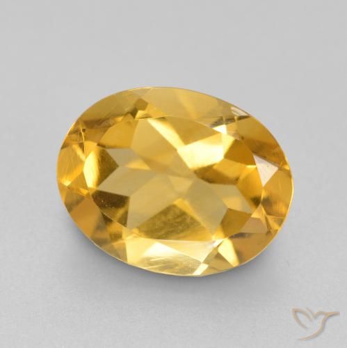 Citrino Dourado médio Natural 1.53ct, oval, VS