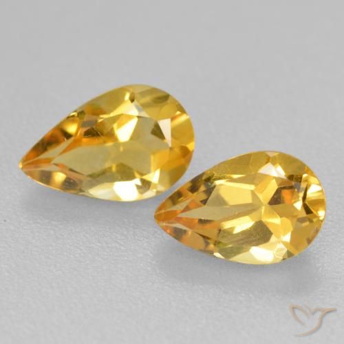 1.61ctw Natural Laranja Dourado Profundo Citrino, Formato de pêra, VS