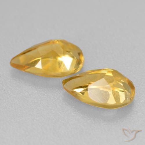 Pedras preciosas de Citrino Laranja Dourado Profundo natural de 1.61 ct, Formato de pêra, VS