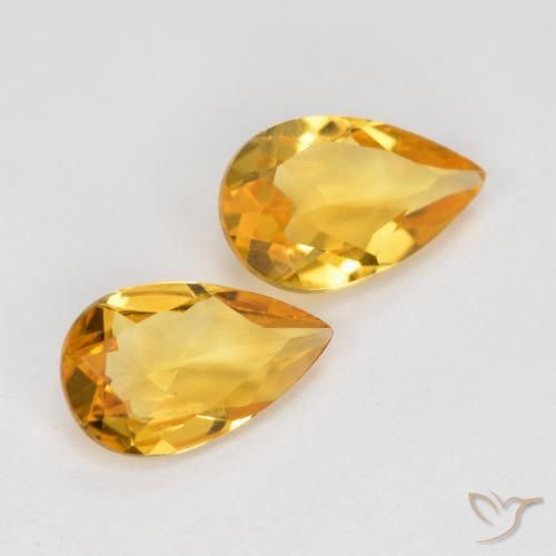 Pedras preciosas de Citrino Laranja Dourada natural de 1.21 ct, Formato de pêra, VS