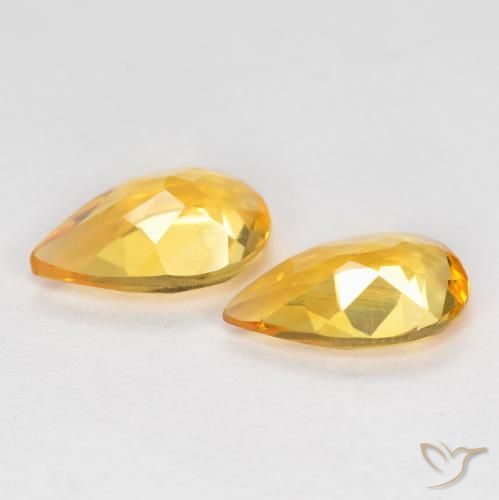 Pedras preciosas de Citrino Laranja Dourada natural de 1.21 ct, Formato de pêra, VS