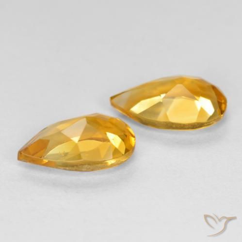 Pedras preciosas de Citrino Laranja escuro-dourado natural de 1.40 ct, Formato de pêra, VS
