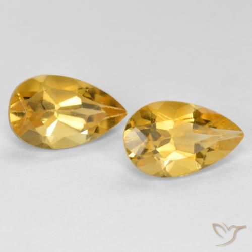Pedras preciosas de Citrino Laranja Dourada natural de 1.58 ct, Formato de pêra, VS