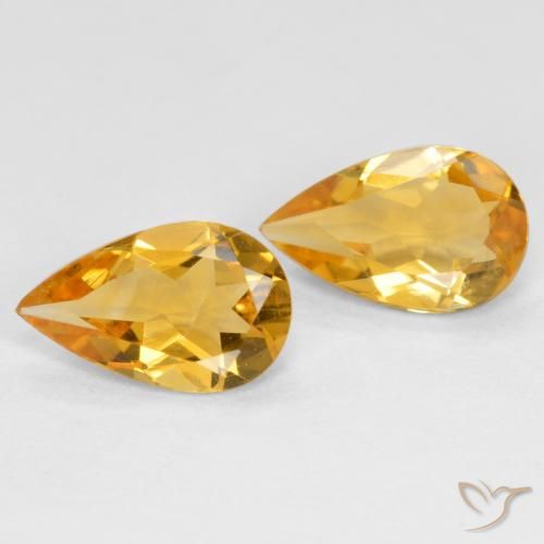 1.23ctw Natural Dourado Médio-escuro Citrino, Formato de pêra, VS
