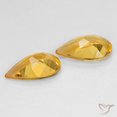 Pedras preciosas de Citrino Dourado Médio-escuro natural de 1.23 ct, Formato de pêra, VS