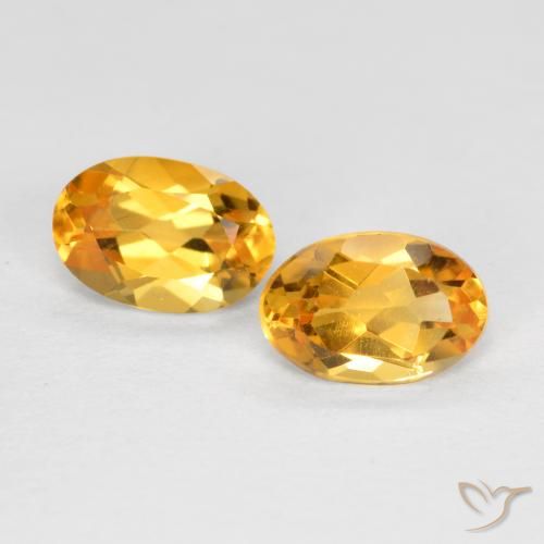 0.83ctw Natural Dourado Médio-escuro Citrino, oval, VVS-VS