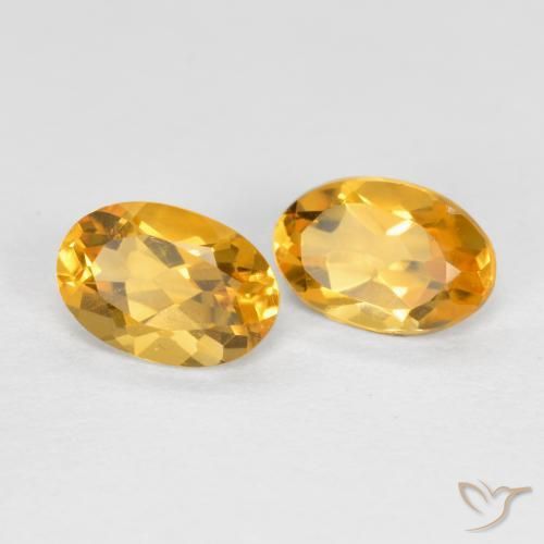 Pedras preciosas de Citrino Dourado Médio-escuro natural de 0.83 ct, oval, VVS-VS