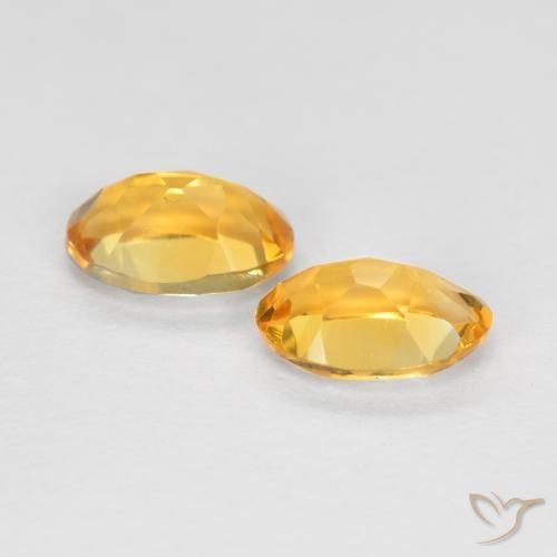 Pedras preciosas de Citrino Dourado Médio-escuro natural de 0.83 ct, oval, VVS-VS