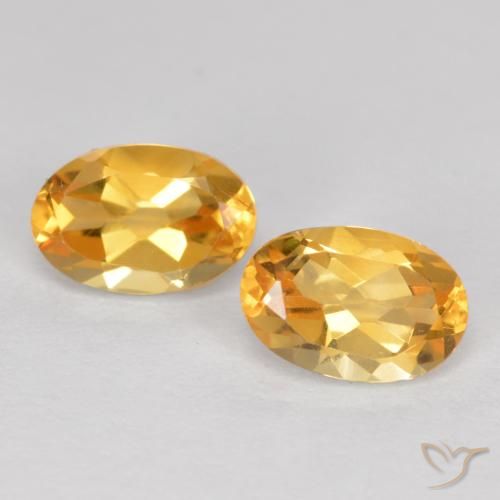 0.87ctw Natural Laranja Dourado Profundo Citrino, oval, VVS-VS