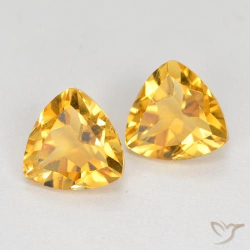 1.51ctw Natural Laranja Dourado Profundo Citrino, Trilhão, VVS-VS